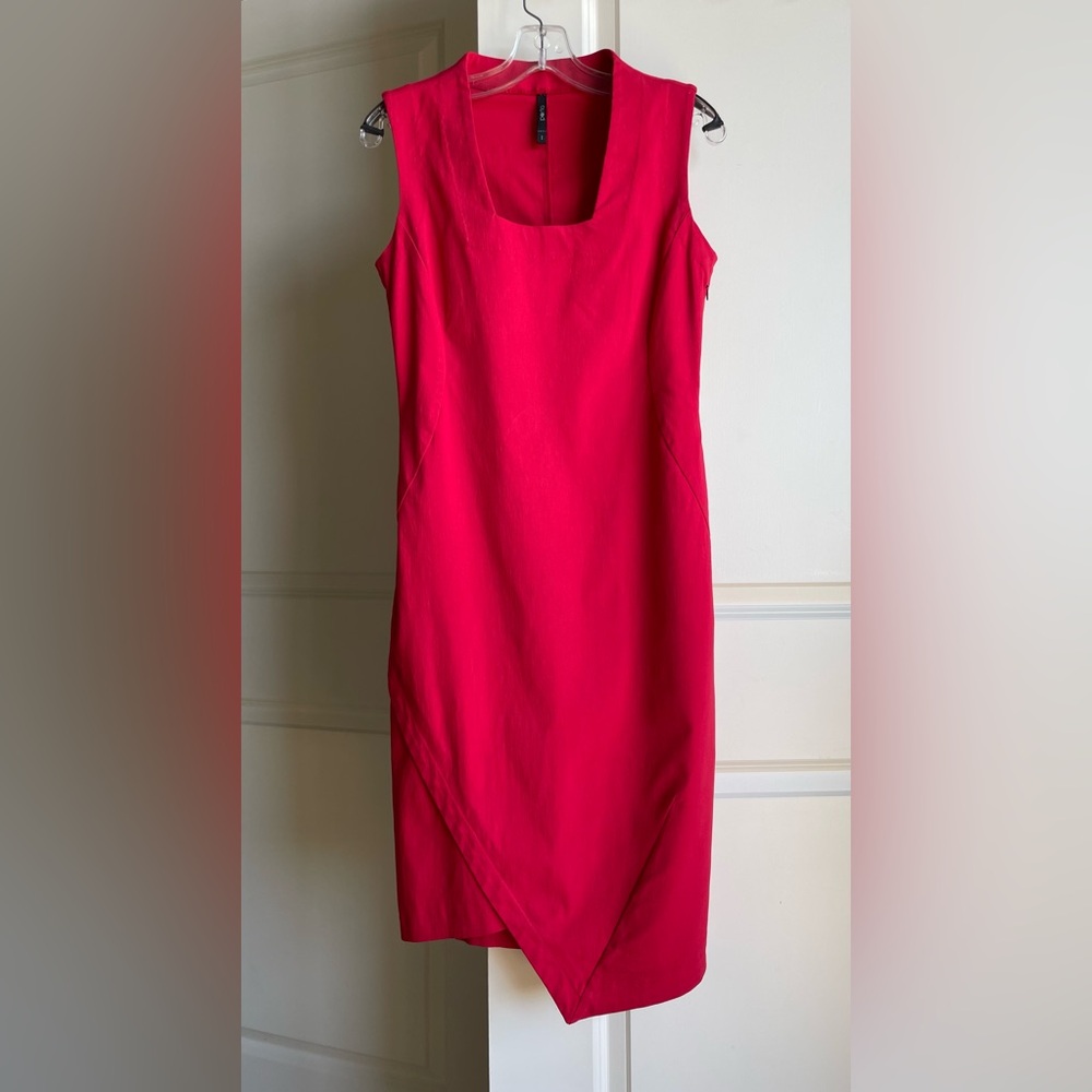 Red Porto Dress, size 1 Square neckline.